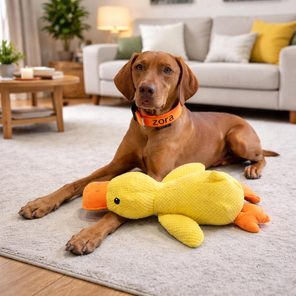 KUSCHELIGE PLÜSCH-ENTE FÜR HUNDE